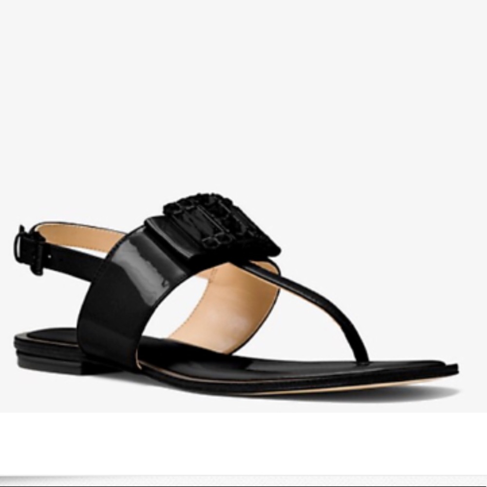 Michael Kors Michelle Thong Patent Leather Sandals